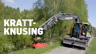 Ilsbo krattknusing med Engcon tiltrotor og Volvo hjulgraver