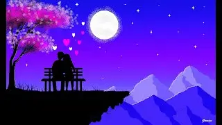 How to Draw in Computer l❤️Moonlight Scenery. Easy  Drawing in ms paint. #mspaint