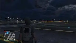Grand Theft Auto V Standing on top of the blimp and bursting it