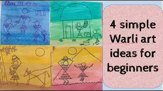 4 simple Warli art ideas for beginners | Art using geometrical shapes| Warli Art tutorial