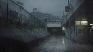 Empty Underground Passage in Heavy Rain | Soft Rain and Distant Thunder for Deep Sleep