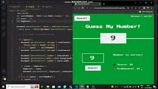 Guess the Number Game using JavaScript and DOM manuplations DEMO code in description