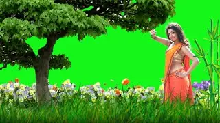 New 3D Cinematic Nature Beautiful girl Green Screen Effect 