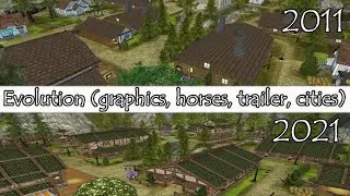 Evolution of {stables, graphics, horses, trailer, cities} -10 years- (2011-2021) // StarStable