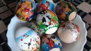 Как клеить наклейки на яйца/ How to glue stickers on eggs