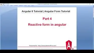 Part-4: Reactive Forms in angular 8 | Angular Form Tutorials | Angular 8/12 Tutorials