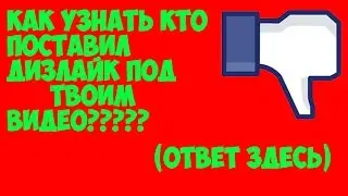 Как узнать кто поставил дизлайк ?????(Ответ)