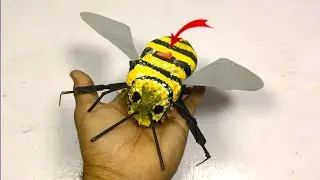 How to Make Robot Honey Bee at home | Amazing Mini insect making with DC motor