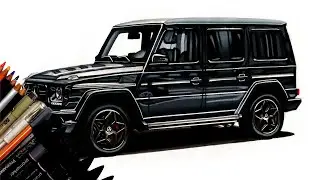 Realistic Car Drawing - Mercedes Benz G 63 AMG - Time Lapse - Drawing Ideas