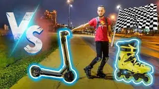 سباق سكيت مقابل سكوتر من الاسرع ؟ مع احمد عمار تعليم سكيت