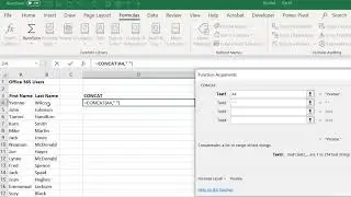 How to use the CONCAT Function in Excel