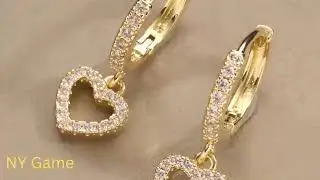 Brinco Folheado Ouro 18k Argola Coração - NY Game