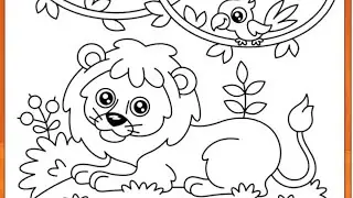 coloring back a dashing lion.