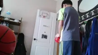 Kid raging over a missed basketball shot