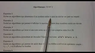 exercice 1, algorithme, si n est pair ou impair + python + C