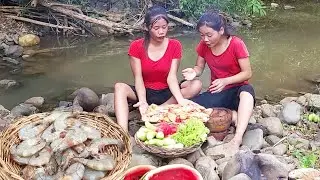 Amazing Cooking Lobsters in Watermelon and Yummy Delicious with my sister