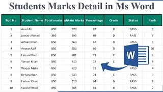 How to Create Students Marks Detail Sheet in Ms word || How to create detail marksheet in Ms word
