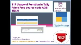 T17 Usage of Function in Tally Prime AGS TECH Free TDL Tutorials Free TallyTDL TallySOFTWARE