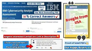 IBM Cybersecurity Analyst Assessment | Exam Answers | Coursera | Proof of Send PDFs