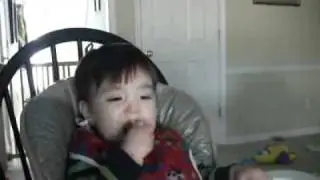 Baby Falls Asleep While Eating. Cute