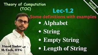 L1.2 | Alphabet or Sigma in TOC | String in TOC | Empty String | Length of String