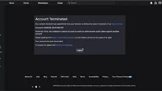 The moment my 8-year-old Roblox account gets false terminated (Enforcement Ban)
