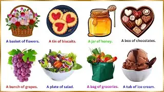 Containers and Packaging  | Container Examples and pictures for Everyday Items | English Sentences
