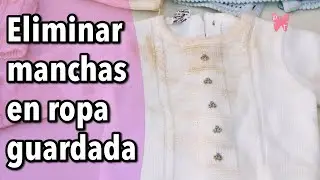Lavar ropa con manchas amarillas por el guardado