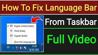 Fix Missing Language Bar From Taskbar Windows 7 | Fix Language Bar Windows 7