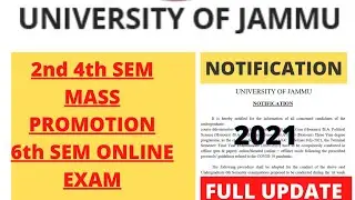 2nd and 4th Sem Mass Promotion Jammu University Good news | 6th sem online exam MCQ pattern/Breaking