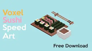 Speed Art | Voxel Sushi | Cinema 4d [Free Download]