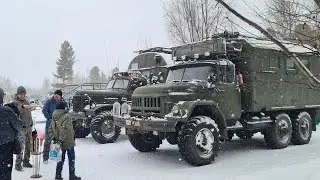 ЗИЛ 157 и ЗИЛ 131 едем на соревнования "Снежный вызов"