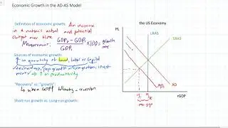 Economic growth in the AD-AS model