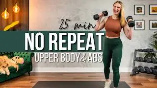 25 min. NO REPEAT Upper Body and Abs TRISETS Strength Training
