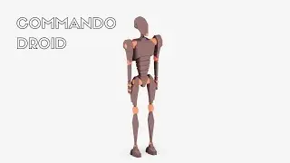Low Poly Commando Droid Blender 2.8