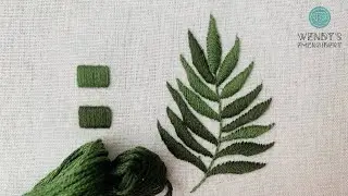 Mũi Độn Bó & Ứng dụng thêu lá cọ - Padded Satin Stitch & Palm leaf embroidery