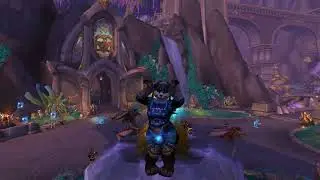 Pandaren Shaman Dancing atop the Valdrakken Fountain
