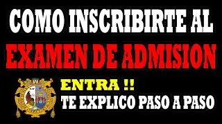 ✔ Como INSCRIBIRTE al EXAMEN DE ADMISION UNMSM 2022-1 | DavidEnLaU