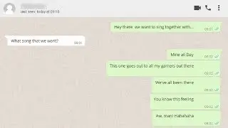 Mine All Day but the lyrics in the chat conversation