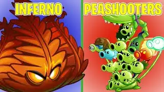 INFERNO vs Every PEASHOOTERS - Plants vs Zombies 2 MOD