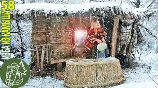 🔥 Hot Water Bath in the Snow 🪓 Bushcraft in the Reed Hut - Series 58