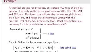 Hypothesis Test for One Mean Part 3 (Large vs. Small sample tests)
