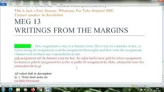 Meg 13 free solved Assignment 2021-22 - Meg 13 free solved assignment  