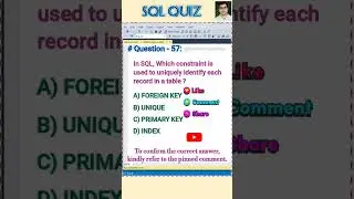 SQL Quiz 57 || #sql #mysql #coding #quiz #interview #mcq #shorts #viralvideo #reels @SekharAcademy1