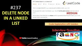 Delete Node in a Linked List | LeetCode 237 | Java  O(1) Solution | 