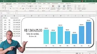 Como fazer Gráfico de Colunas Moderno no Excel | Gráfico com Design e Layout Bonito