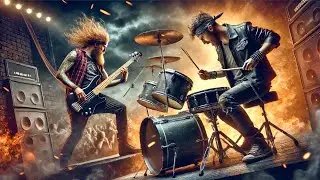 Drums & Bass Only: Hard Rock Metal Backing Track in E