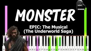 Monster by Jorge Rivera-Herrans - EPIC THE MUSICAL  synthesia piano tutorial + sheet music