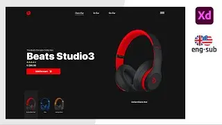 Adobe Xd web design tutorial - Carousel Animation [ENG-SUB]