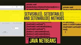 The setEnabled(), setEditable() and setVisible() Methods in Java Net Beans